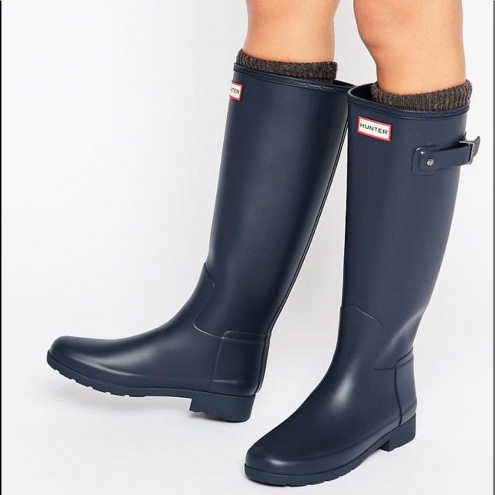Hunter original tall navy blue rain ☔️ boots - Picture 3 of 15